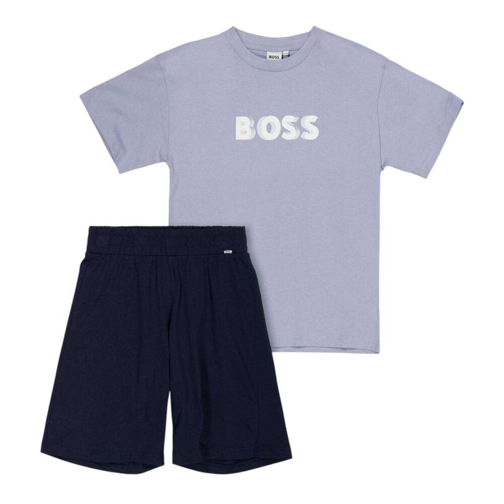 Boss Childrens/Kids Logo T-Shirt & Shorts Set / Navy